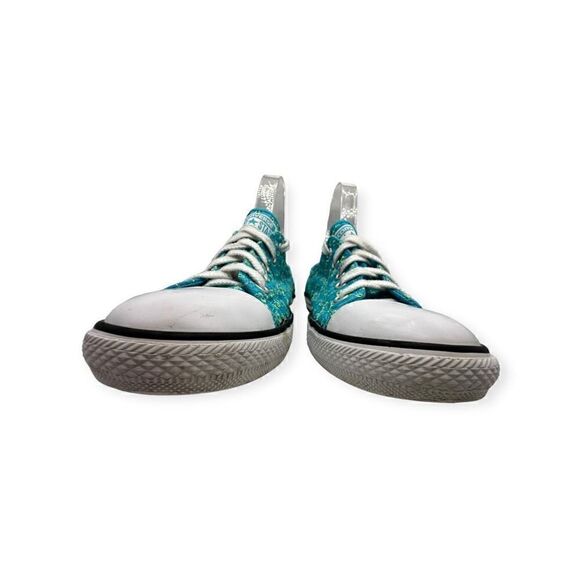 Converse All Star Sneakers blue/green Embroidered Eyelet Shoes women’s size 7 - Picture 4 of 12